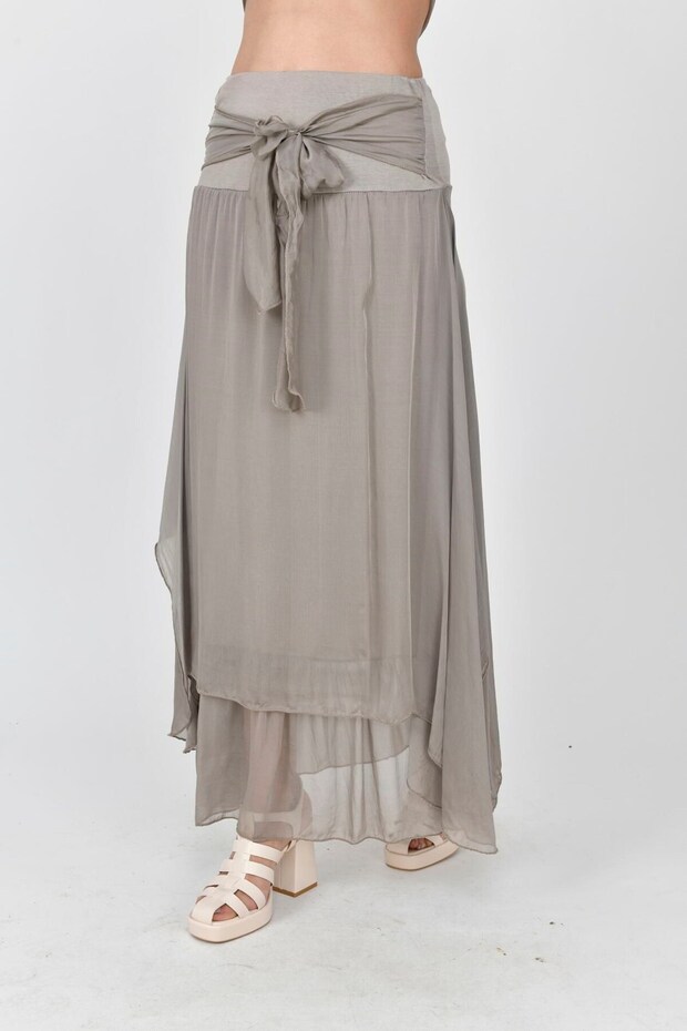 6087 Katlı Ipek Etek - 3