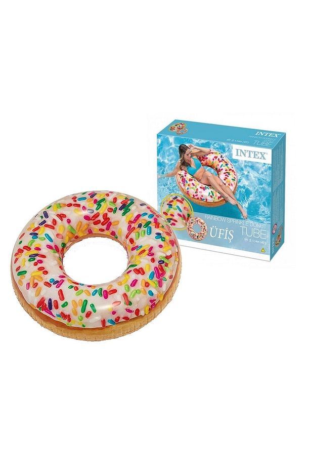 Renkli Serpme Donut Havuz Simidi 114 Cm Havuz Yatağı - 3