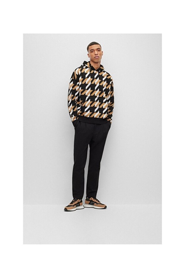 Erkek Siyah Desenli Sweatshirt - 2