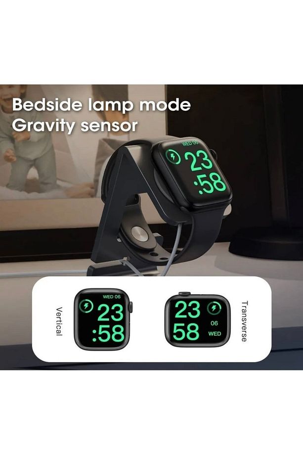 Watch 8 Full Ekran Ip68 Su Geçirmez Ios/android Akıllı Saat 2 Adet Kordon, Nfc (SİYAH) New - 7