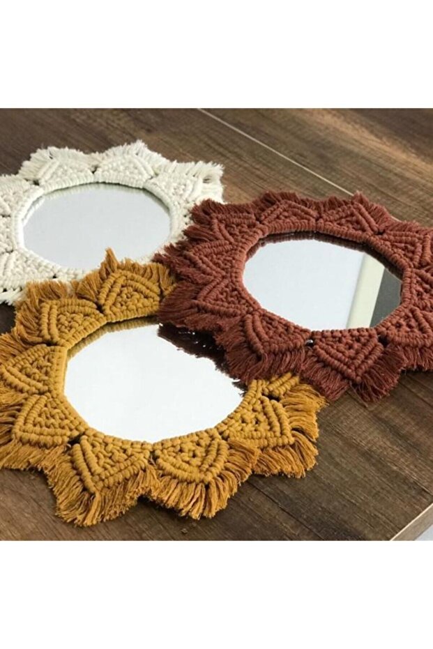 Dekoratif Makrome Ayna 3'lü Set - 1