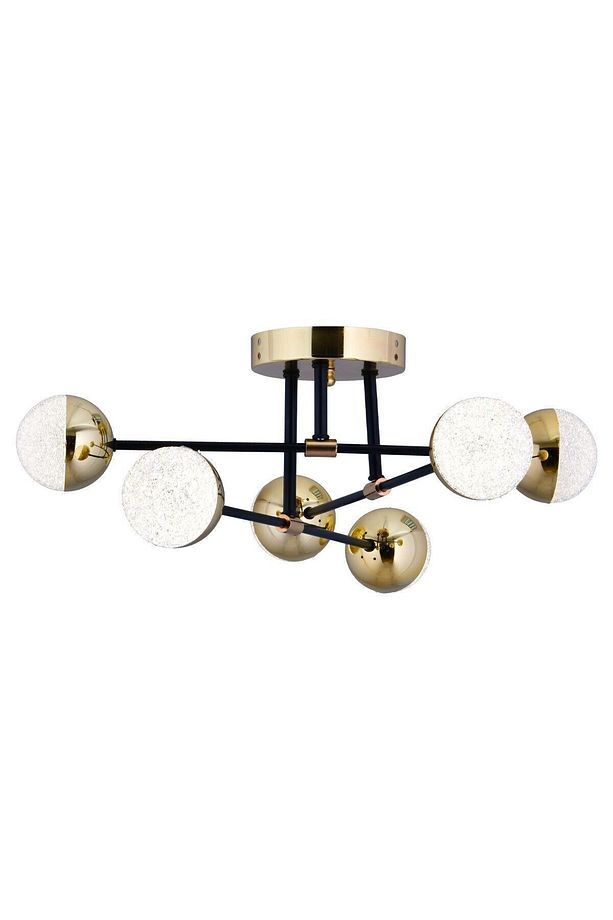 Mısty 3renk Yanan Ledli 6 Lı Modern Avize Modeli Sıyah Gold Salon Oturma Yatak Odası Led Avize - 4