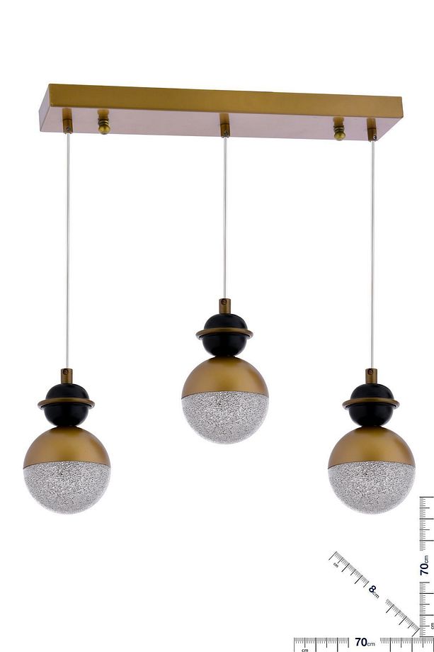 Oshoo Sıralı 3 Renk Yanan 3lü Ledli Yemek Masası Üstü Mutfak Salon Avize Modeli - 4