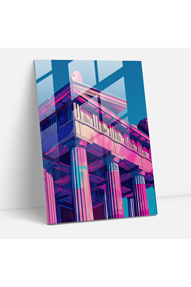 Greek Pop Art Glass Wall Decoration, Classicism+Popart, Wall Decoration