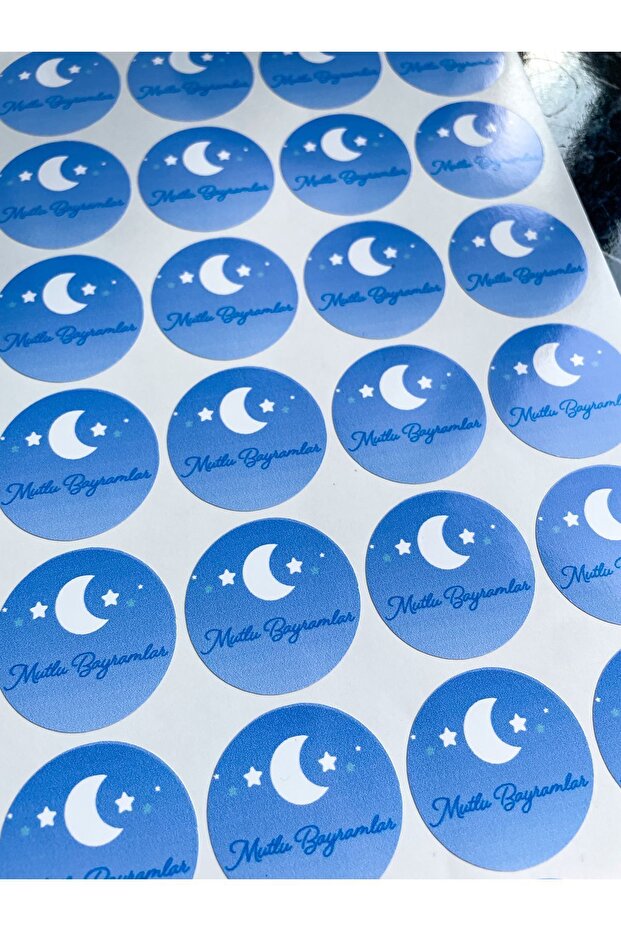 Happy Eid Sticker 54 Pieces 3.5 cm Eid Sticker, Gift Sticker, Eid Al-Adha