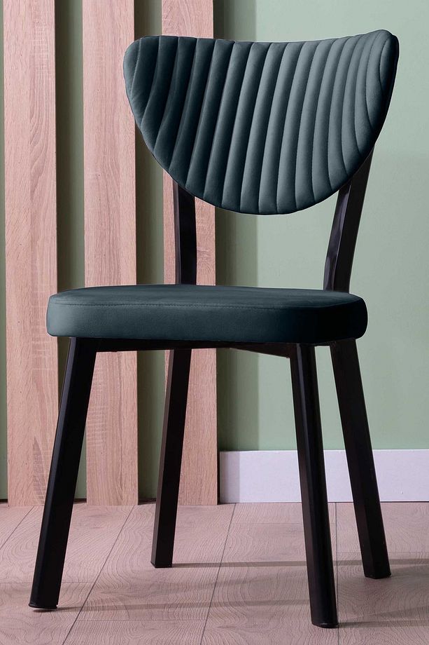 Kütük Desenli MDF Elma Mutfak Masa Takımı 4 Sandalyeli Salon Yemek Masa Takımı - 4