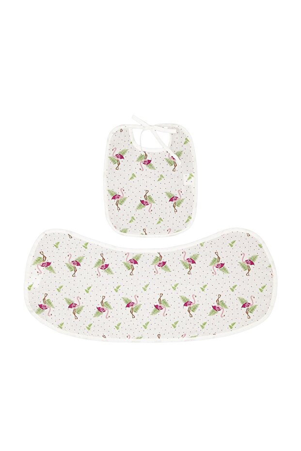 Muslin Baby Diaper and Bib Set Flamingo
