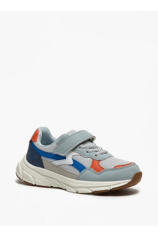 Panelled Sneakers with Hook and Loop Closure - 1