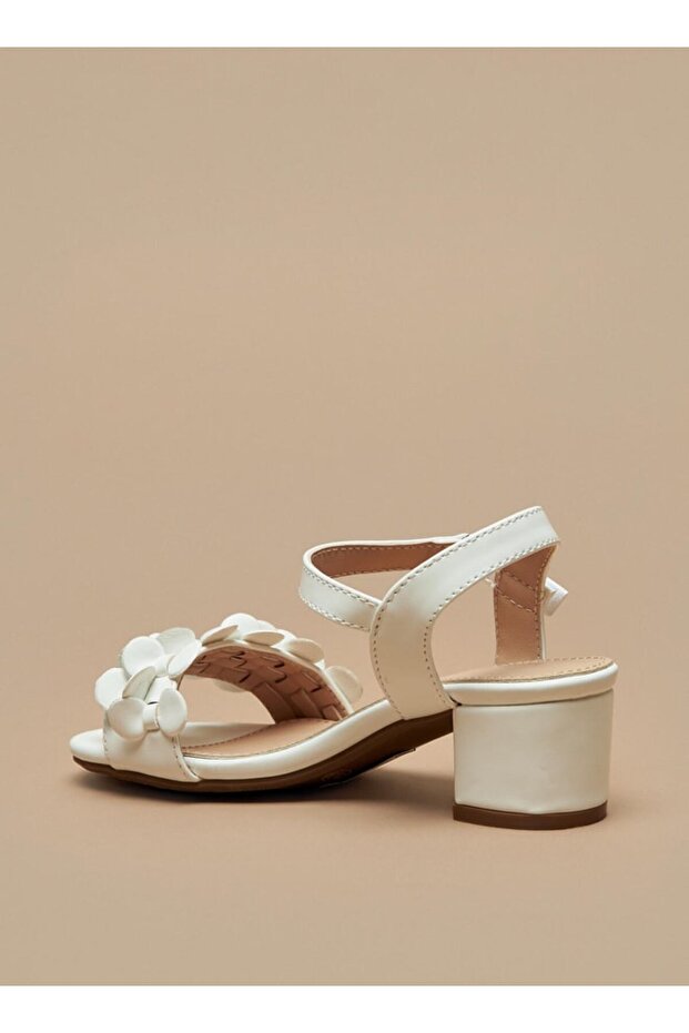 Applique Detail Block Heeled Sandals with Hook and Loop Closure - 2