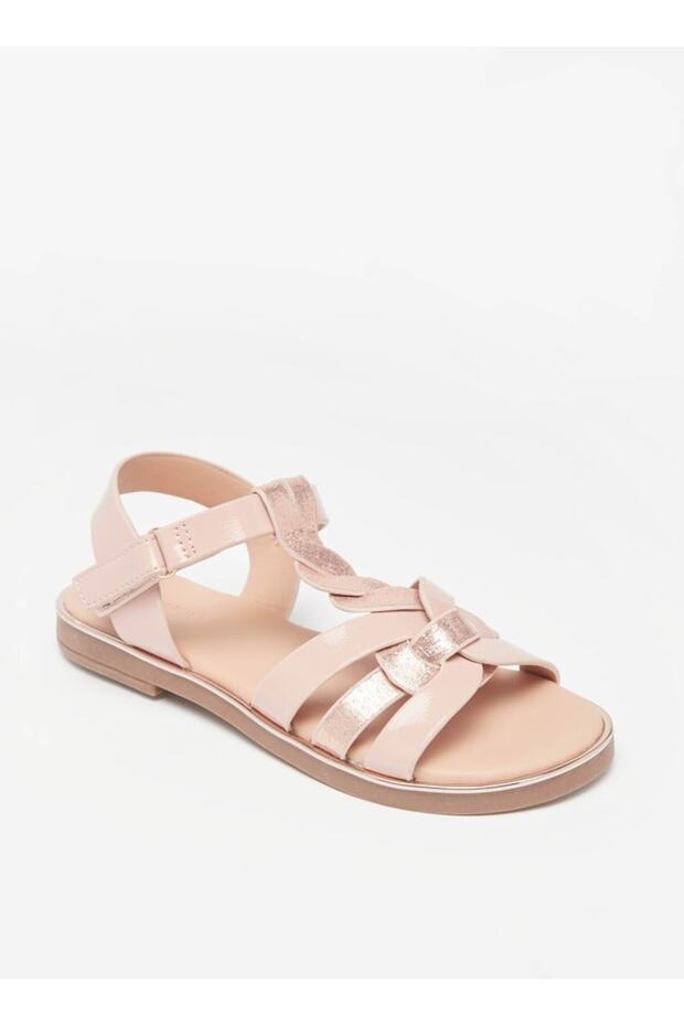 Flat Sandals with Hook and Loop Closure - 1