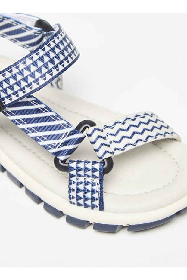 Printed Sandals with Hook and Loop Closure - 5