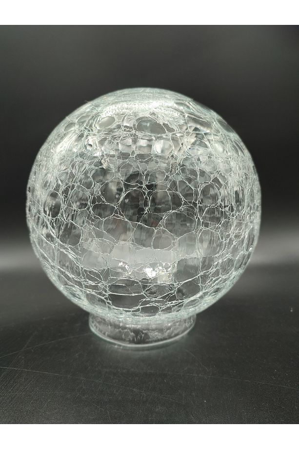 Osmanlı Avize Camı Şeffaf Çatlatılmış Desenli Grifli (ÇAP: 20.00CM- YUVA ÇAPI: 10.00CM) - 5