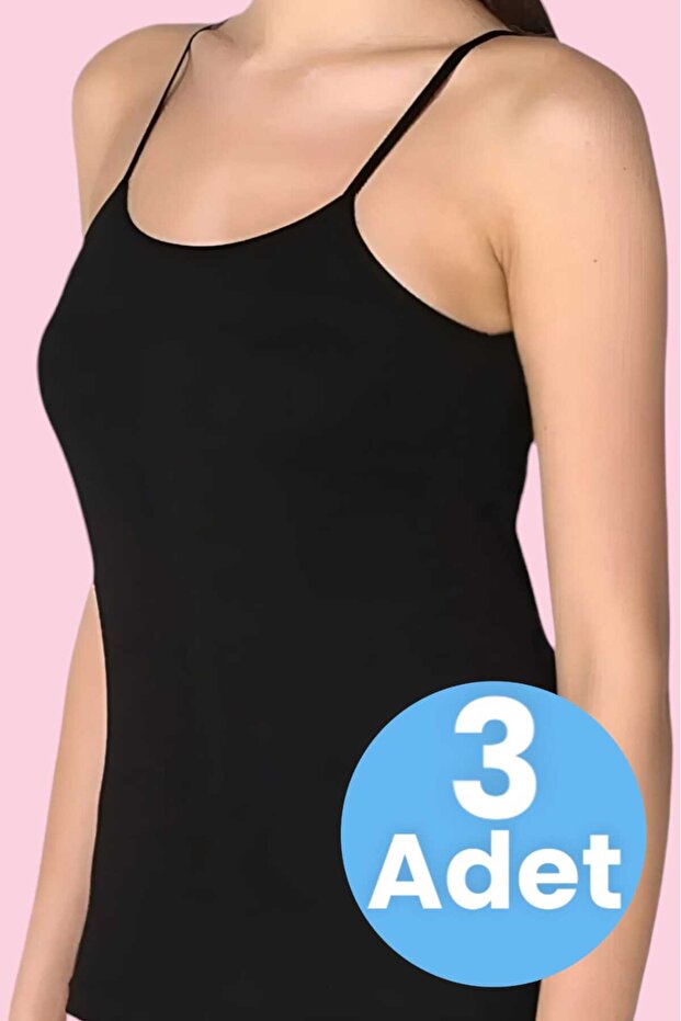 Women's Rope Strap Cotton Undershirt 3 Pieces