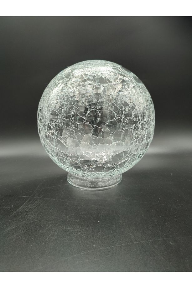 Osmanlı Avize Camı Şeffaf Çatlatılmış Desenli Grifli (ÇAP: 20.00CM- YUVA ÇAPI: 10.00CM) - 6