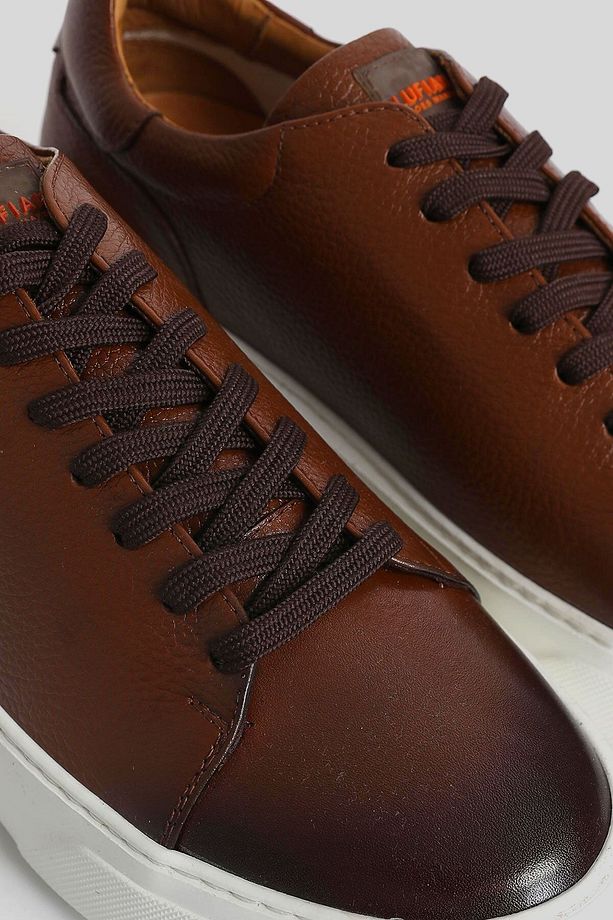 Tommy Erkek Deri Sneaker Ayakkabı Taba - 4