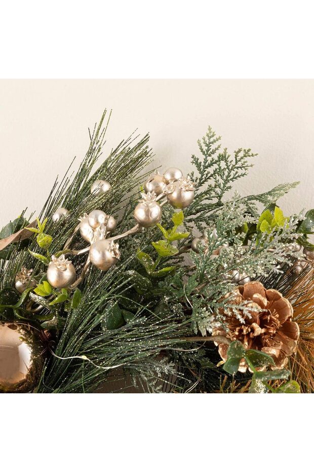 Egoro Işıklı Yılbaşı Çelengi Natural - 4