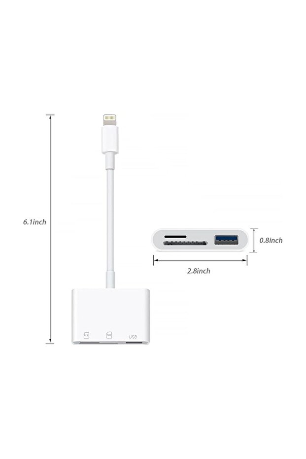 3in1 Lightning Card Reader - SD/TF/USB - 3