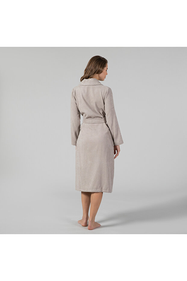 Solid Unisex Bornoz Vizon - 3