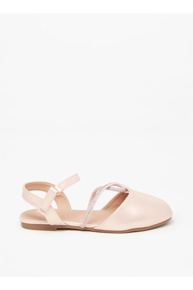 Embellished Ballerinas with Hook and Loop Closure - 2