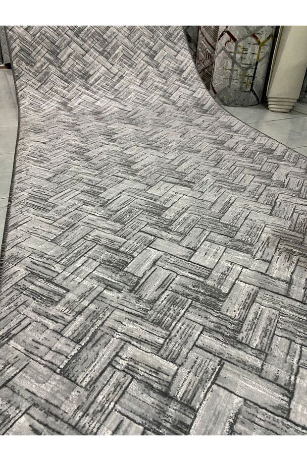 Kaymaz Taban Merinos gibi kalın Oda Salon Koridor Mutfak Halı Yolluk Gri - 3