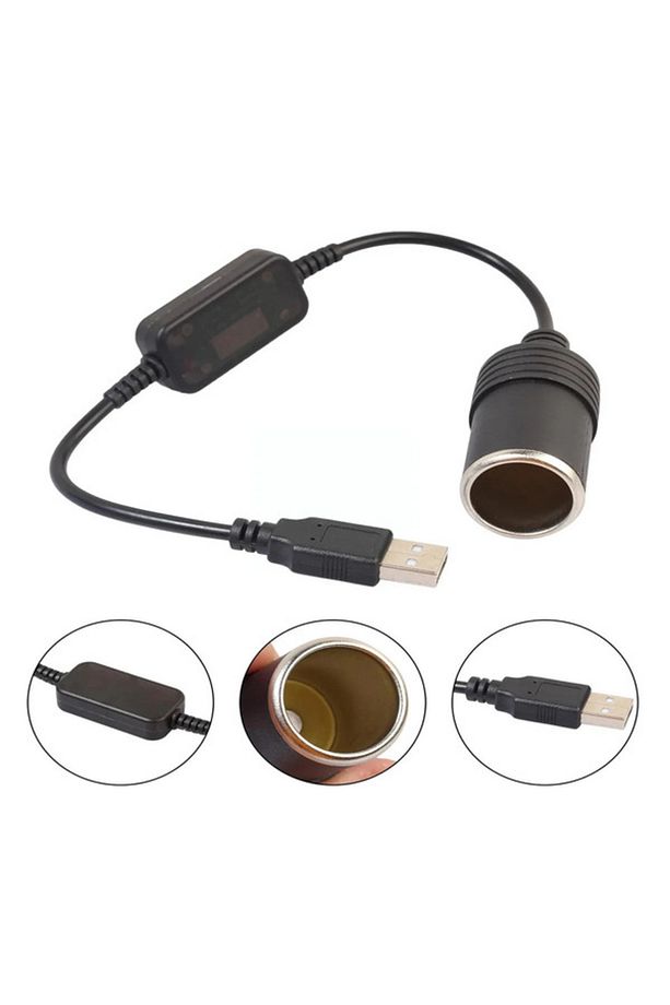 Çakmaklık Fişi Çevirici Çakmak Dönüştürücü USB 2.0 5 Volt 2 Amper To 12 Volt 0.8 Amper - 1