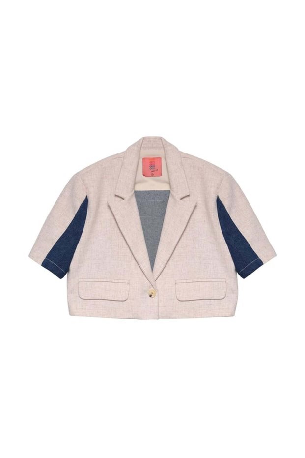 Kot Detaylı Crop Ceket
