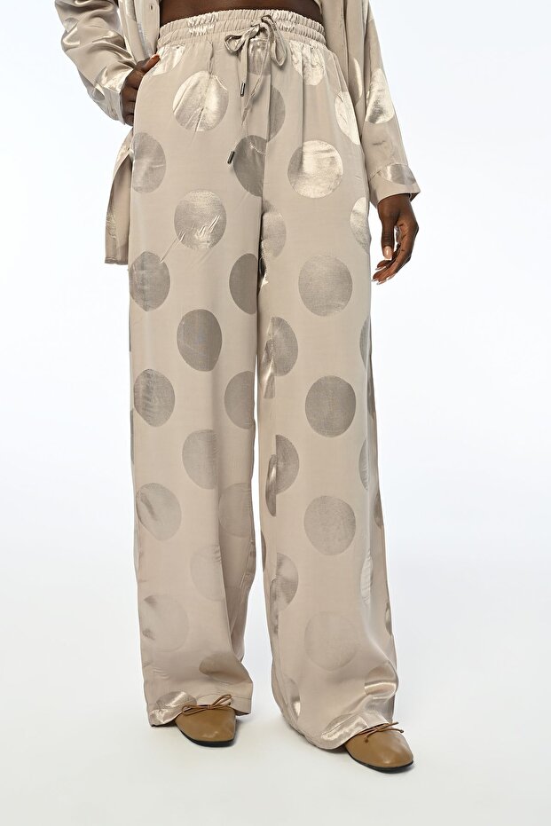 Round Patterned Jacquard Comfortable Fit Pants