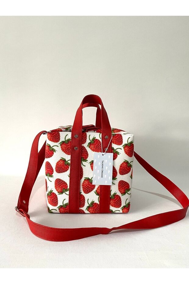 حقيبة العشاء - نمط الفراولة الحمراء - 1