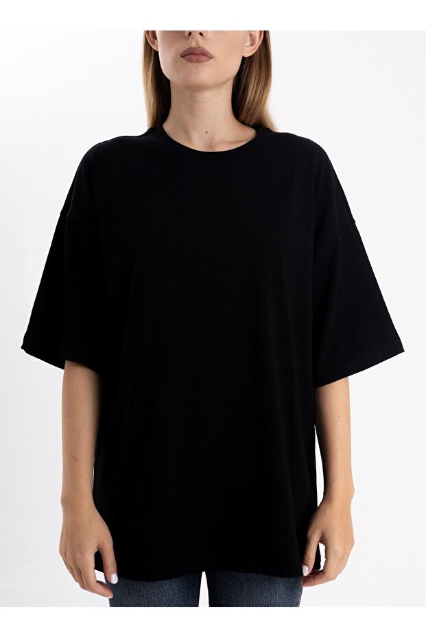 Oversize Tshirt Oversize Siyah - 5
