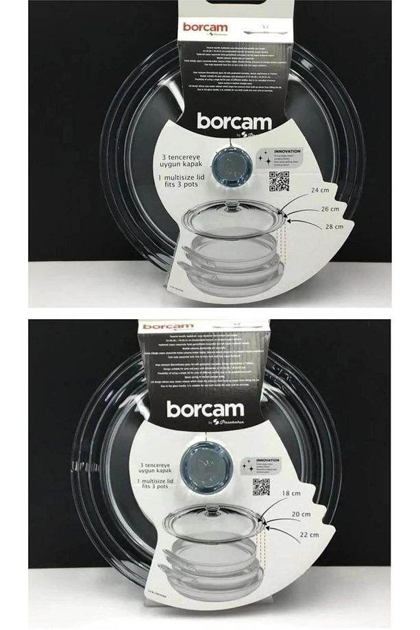borcam kapak 2 li set cam tencere kapağı - 2