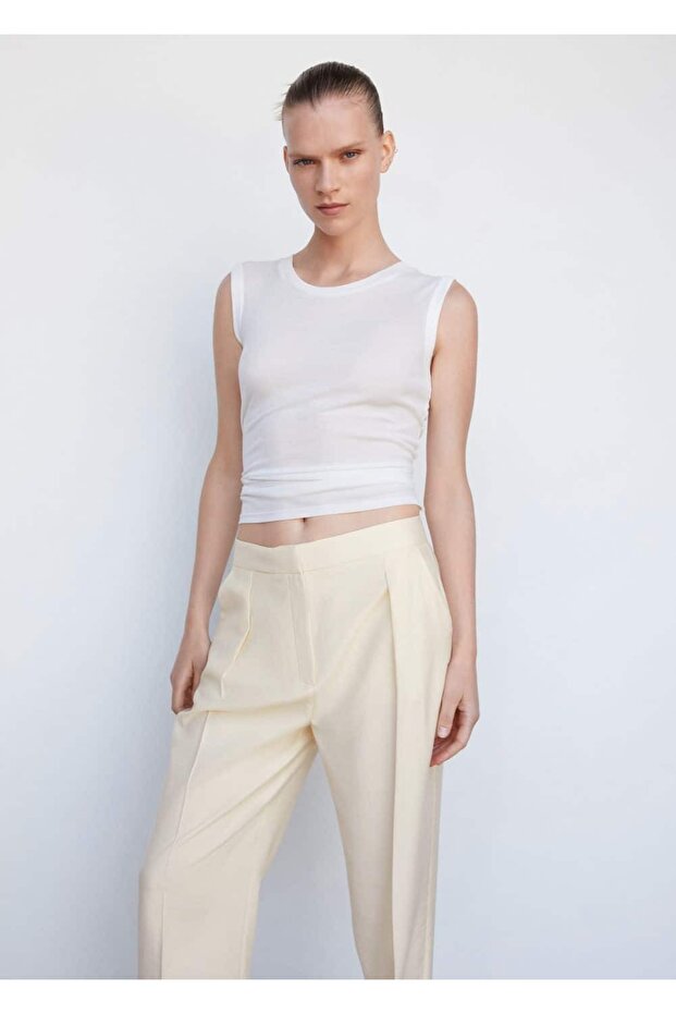 Pleated straight cut pants - 7
