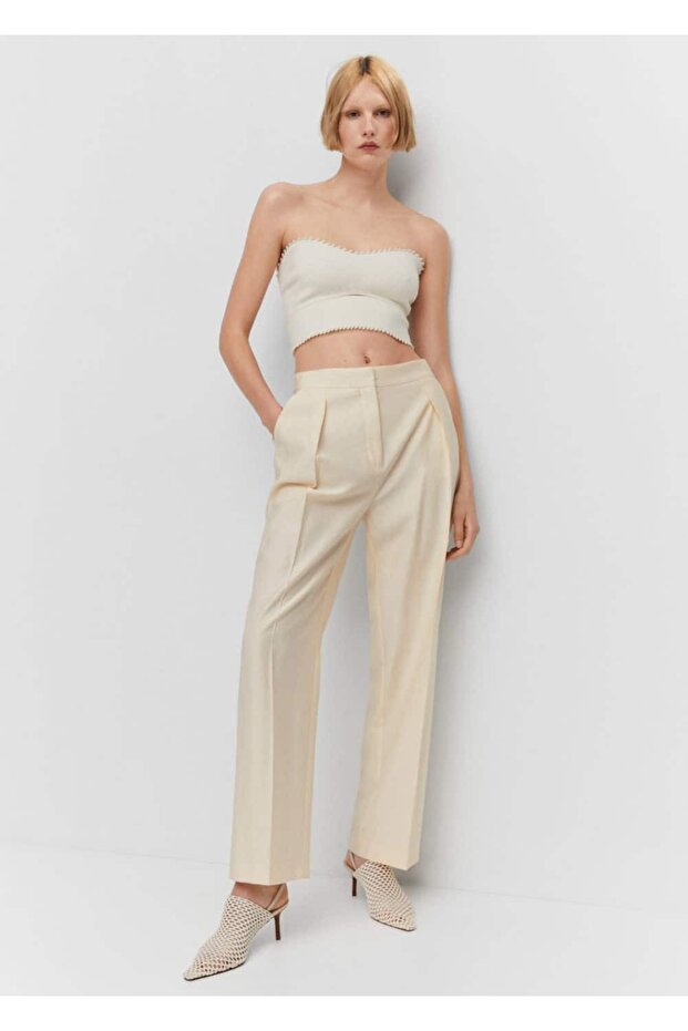 Pleated straight cut pants - 6
