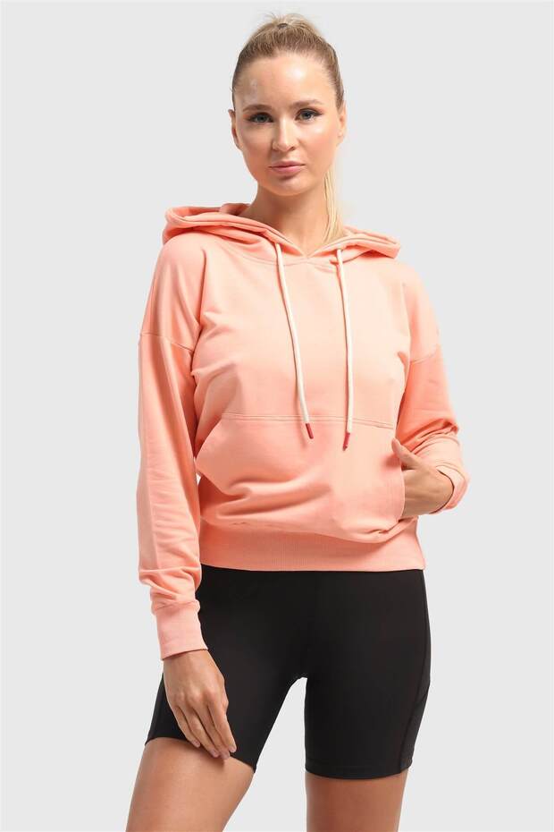 Kadın Somon Sweatshırt - 1