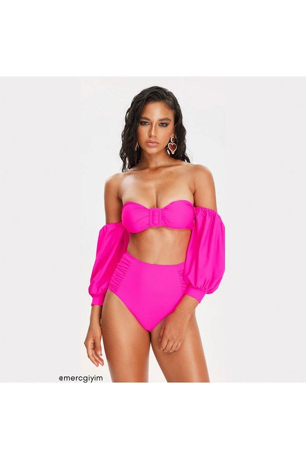 Yüksek Bel Uzun Kollu Bikini - 4