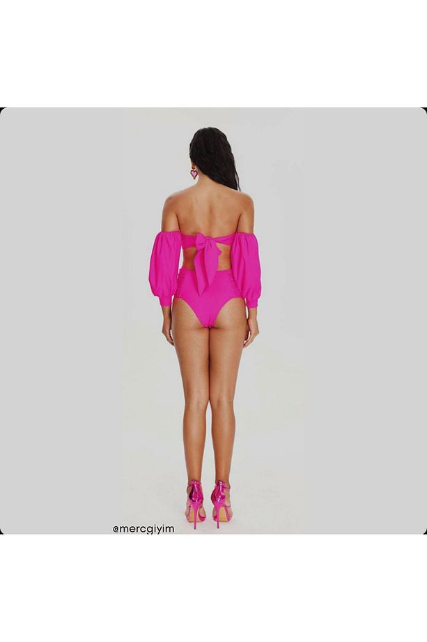 Yüksek Bel Uzun Kollu Bikini - 3