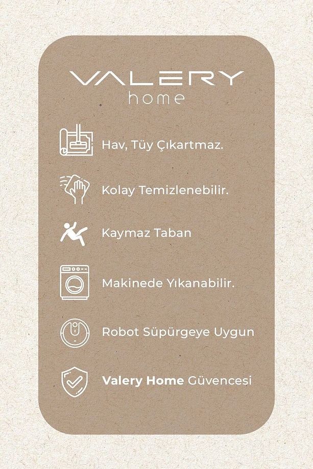 Vl Yıkanabilir Kaymaz Tabanlı Briella Kesme Rulo Halı Yolluk Krem-bej - 8
