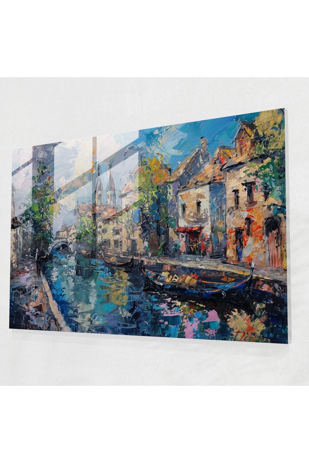 Channel Scene Glass Decoration - Post-Impressionism, Glass Wall Art, Glass Print, Glass Art
