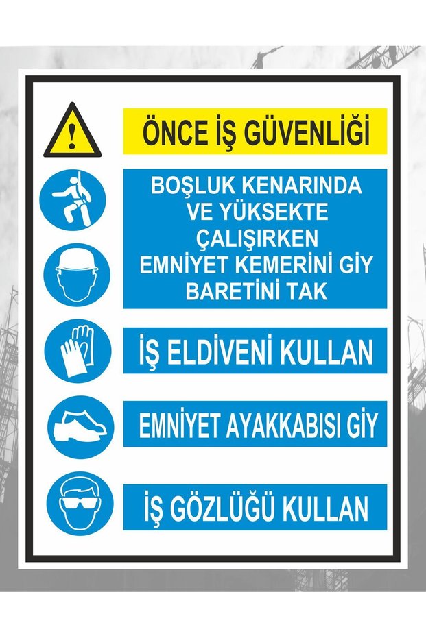 Work Safety Sign Board before 90X70 cm 4 mm Pvc