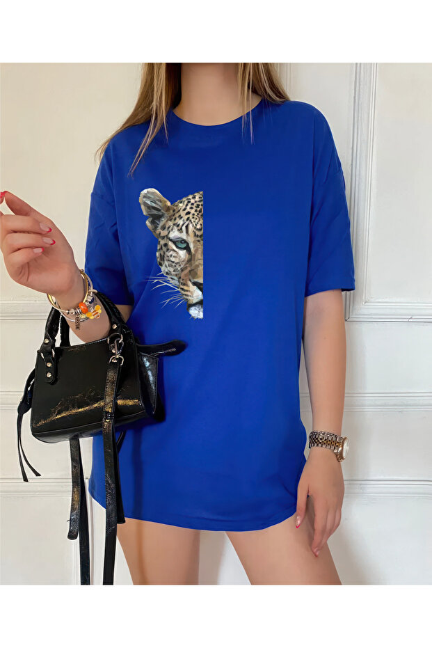 Tiger Design Printed Oversize T-Shirt Tee