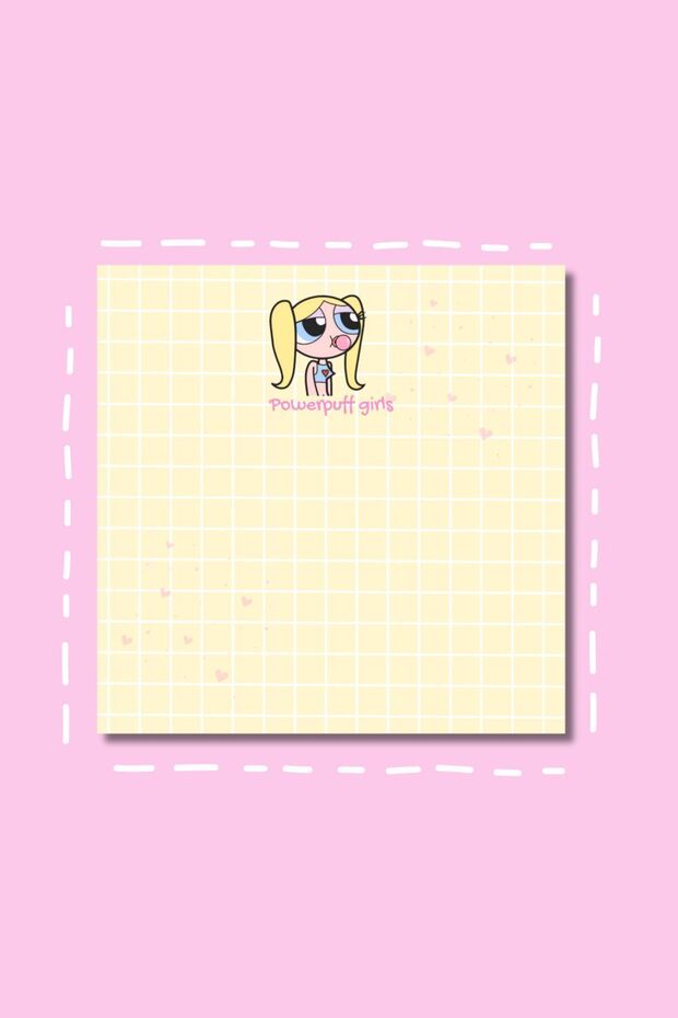 10x10 cm Powerpuff Girls Bubbles Not Kağıdı Memopad Sınava Hazırlık Bloknot Notepad - 1