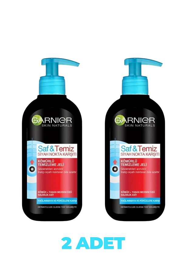 Saf & Temiz Siyah Nokta Karşıtı Kömürlü Temizleme Jeli 200ml x 2 adet - 1