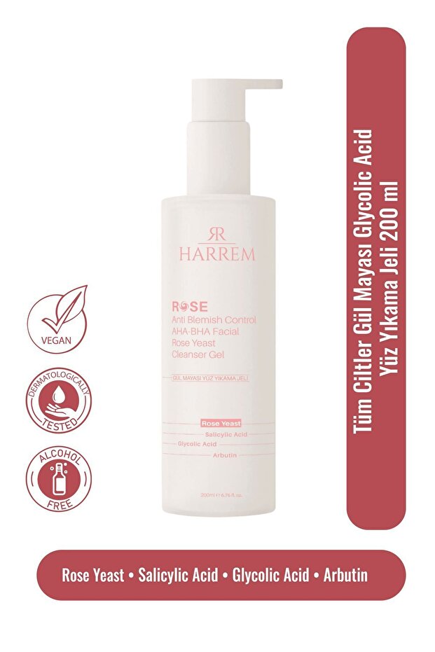 Rose Series - Rose Yeast Sensitive Face Wash Glycolic Acid Gel 200 Ml