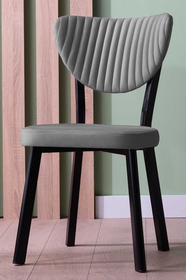 Kütük Desenli MDF Elma Mutfak Masa Takımı 6 Sandalyeli Salon Yemek Masa Takımı - 4
