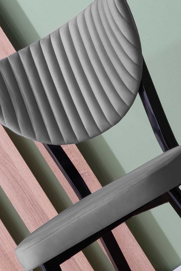 Kütük Desenli MDF Elma Mutfak Masa Takımı 6 Sandalyeli Salon Yemek Masa Takımı - 5