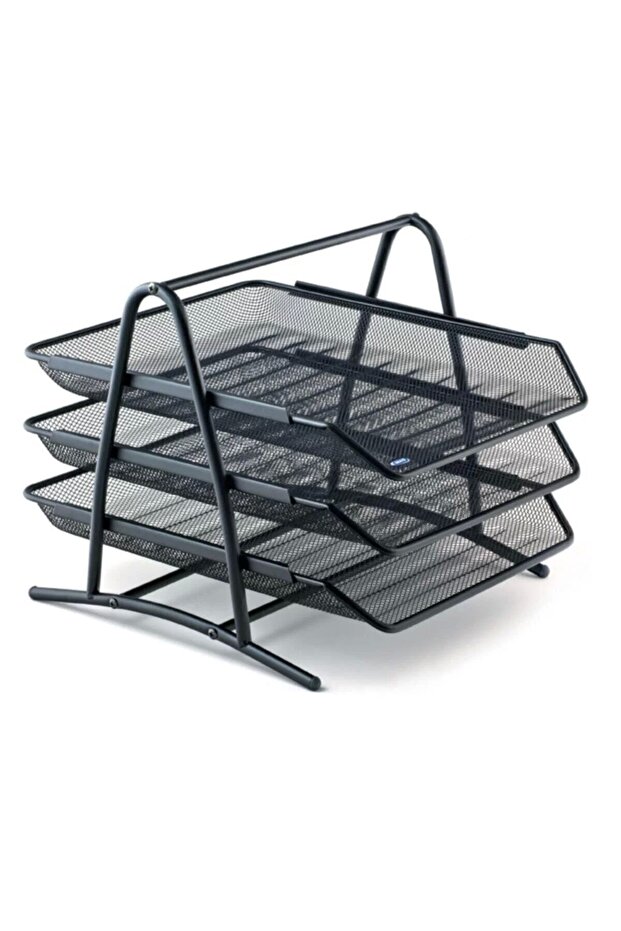 Metal Body Metal Shelf Perforated Triple Black