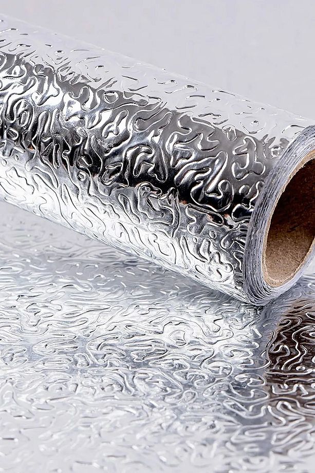 Mutfak Tezgah Üstü Çekmece Içi Folyo Kaplama Gümüş Yapışkanlı  2 Metre X 40 Cm Kolay Silinir - 6