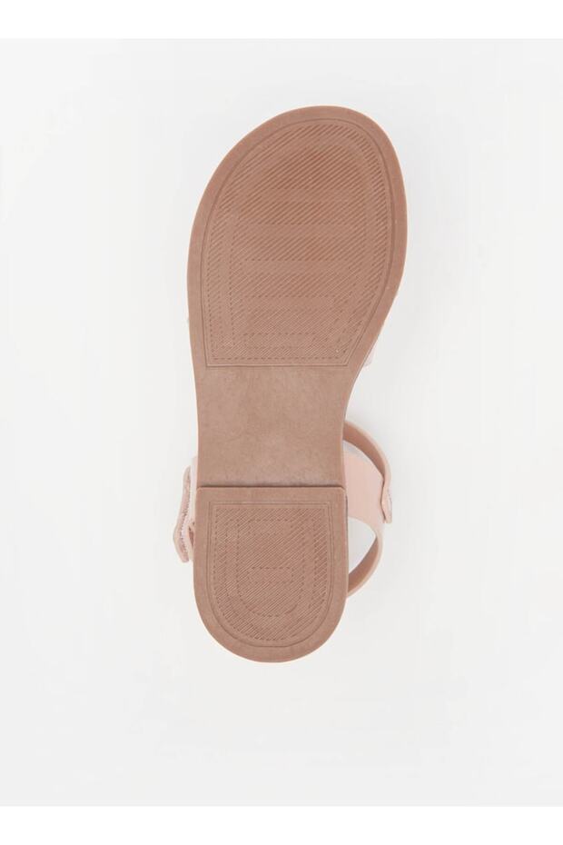 Flat Sandals with Hook and Loop Closure - 5