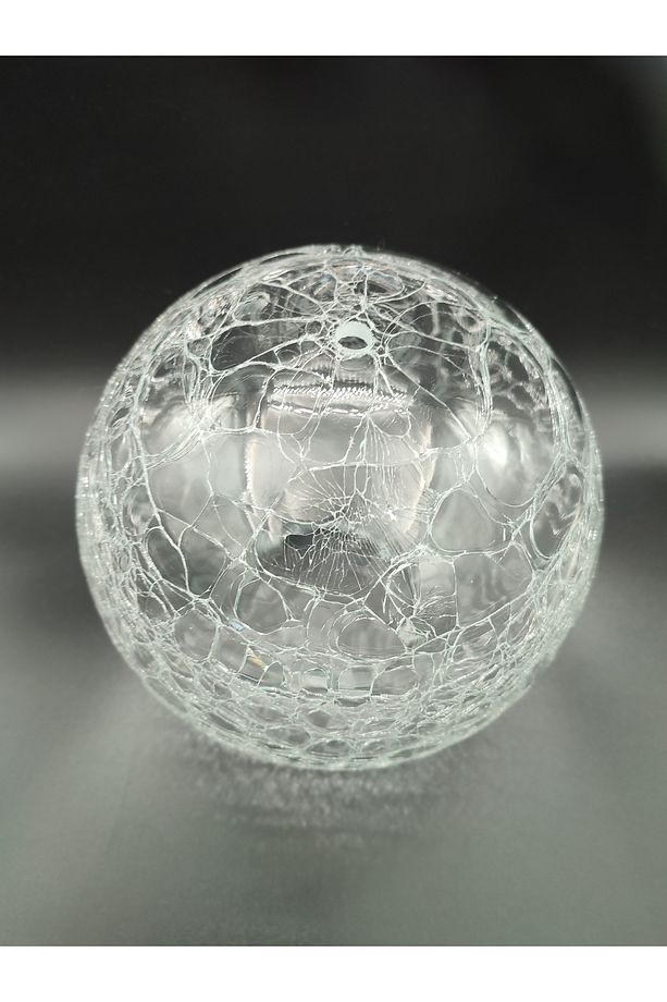 Osmanlı Avize Camı Şeffaf Çatlatılmış Desenli Grifli (ÇAP: 20.00CM- YUVA ÇAPI: 10.00CM) - 7