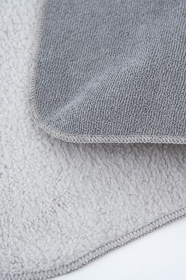 Gri Microwell 3 Prç Set Microfiber Bulaşık Kurutma Matı 3'lü Mutfak Seti Kurulama Bezi Örtüsü - 6