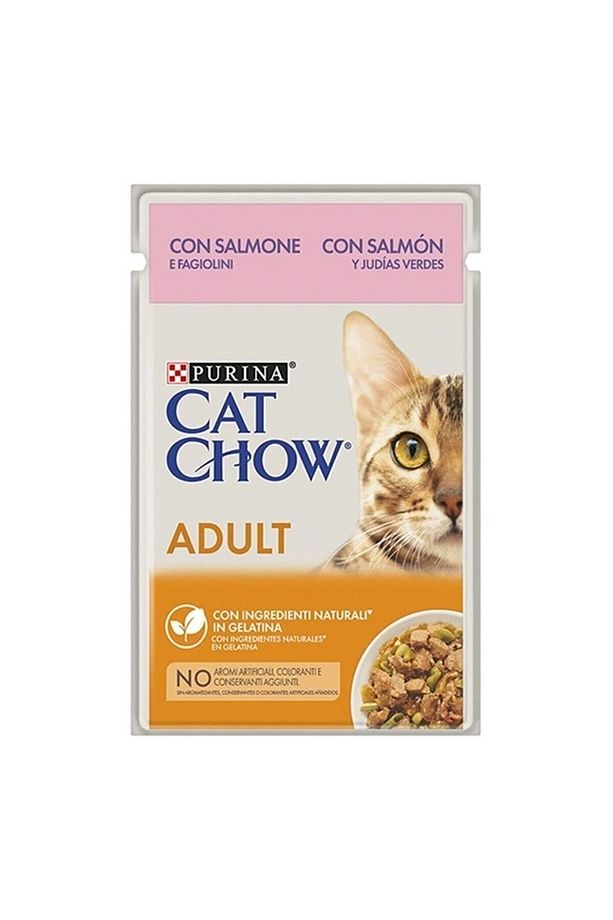 Somonlu Ve Yeşil Fasulyeli Kedi Yaş Maması 85 Gr X 26 Adet. - 1